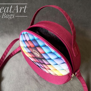 Designer vízlepergető kézi - és válltáska - magenta színben - táska & tok - kézitáska & válltáska - vállon átvethető táska - Meska.hu