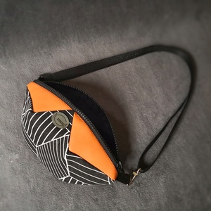 Designer fekete - narancs övtáska - táska & tok - kézitáska & válltáska - vállon átvethető táska - Meska.hu