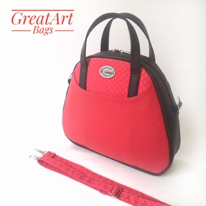 Sok zsebes textilbőr női kézitáska - piros, Táska & Tok, Kézitáska & válltáska, Kézitáska, Varrás, MESKA