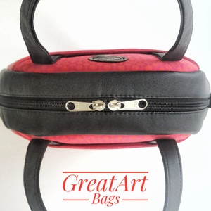 Sok zsebes textilbőr női kézitáska - piros - táska & tok - kézitáska & válltáska - kézitáska - Meska.hu