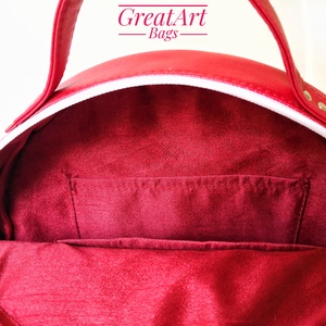 Női textilbőr kézi- és válltáska - piros körtáska - táska & tok - kézitáska & válltáska - vállon átvethető táska - Meska.hu