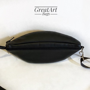 Geometriai mintás övtáska - fekete - narancs - táska & tok - övtáska - Meska.hu