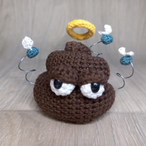 Holy Shit avagy Mr. Poop és a legyek, horgolt figura, 5 cm, plusz a kilógó részek - Meska.hu