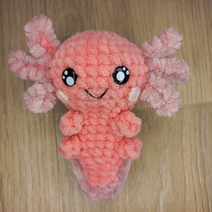 Plüss Axolotl, horgolt figura, 12 cm - Meska.hu
