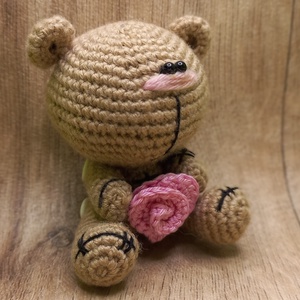 Valentin maci, horgolt figura, 11 cm - játék & sport - plüssállat & játékfigura - maci - Meska.hu