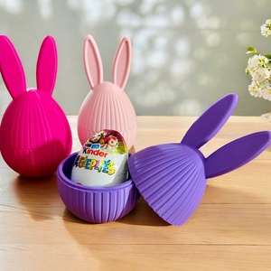 Nyuszi füles Kinder és ajándék tartó - ünnepi díszek, dekorációk - húsvéti díszek és dekorációk - húsvéti ajándékátadó - Meska.hu