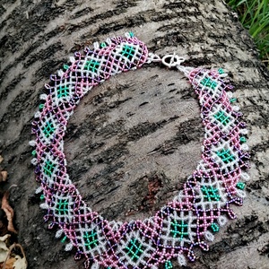 Népi gyöngyékszer  - ékszer - nyaklánc - gyöngyös nyaklánc - Meska.hu