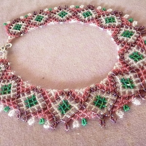 Népi gyöngyékszer  - ékszer - nyaklánc - gyöngyös nyaklánc - Meska.hu