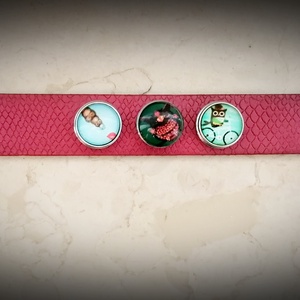 Piros patentos karkötő - ékszer - karkötő - széles karkötő - Meska.hu