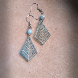 üveggyanta fülbevaló - ékszer - fülbevaló - lógó fülbevaló - Meska.hu