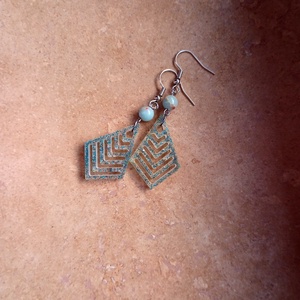 üveggyanta fülbevaló - ékszer - fülbevaló - lógó fülbevaló - Meska.hu