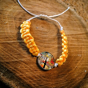 üveglencsés karkötő - ékszer - karkötő - fonott karkötő - Meska.hu