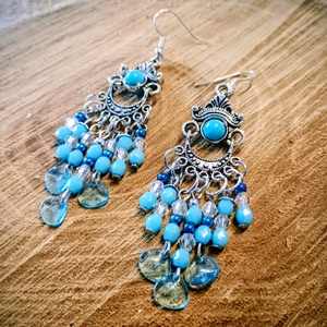 gyöngy fülbevaló - ékszer - fülbevaló - csillár fülbevaló - Meska.hu