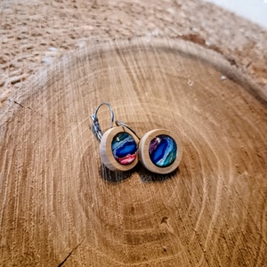 üveglencsés fülbevaló - ékszer - fülbevaló - lógó fülbevaló - Meska.hu