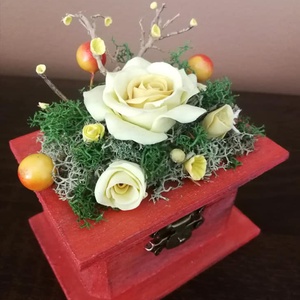 Fa ékszerdoboz,rózsa agyagvirágokkal díszítve - ékszer - ékszertartó - ékszerdoboz - Meska.hu Fa ékszerdoboz,rózsa agyagvirágokkal díszítve - ékszer - ékszertartó - ékszerdoboz - Meska.hu