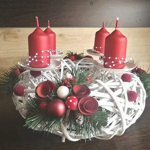 Különleges adventi asztaldísz ...a piros-fehér szín jegyében ! -  - Meska.hu