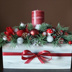 Különleges adventi/karácsonyi asztaldísz...a piros színvilág kedvelőinek !  - karácsony - karácsonyi lakásdekoráció - ünnepi asztaldekoráció - Meska.hu