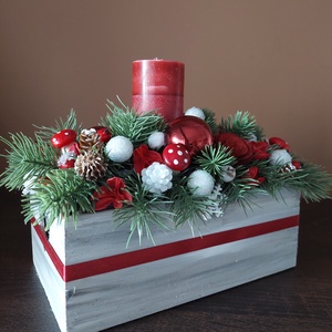 Különleges adventi/karácsonyi asztaldísz...a piros színvilág kedvelőinek !  - karácsony - karácsonyi lakásdekoráció - ünnepi asztaldekoráció - Meska.hu