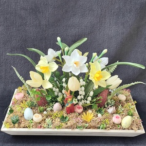 Vidám,virágos tavaszi asztaldísz ! - otthon & lakás - dekoráció - asztal és polc dekoráció - asztaldísz - Meska.hu