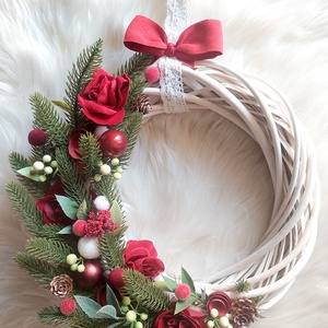 Klasszikus karácsony elegáns ünnepi ajtódísz/kopogtató !, Karácsony, Adventi díszek, Adventi ajtódísz, Mindenmás, Virágkötés, MESKA