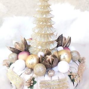 Különleges ünnepi asztaldísz...az arany-pezsgő is színvilág kedvelőinek !  - karácsony - adventi díszek - adventi gyertyadíszek és koszorúdíszek - Meska.hu