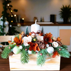 Különleges , ünnepi asztaldísz...a natúr színvilág kedvelőinek ! , Karácsony, Karácsonyi lakásdekoráció, Ünnepi asztaldekoráció, Mindenmás, Virágkötés, MESKA