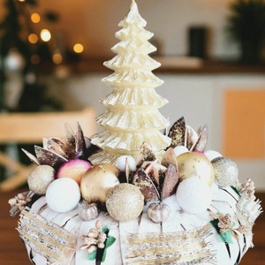 Különleges ünnepi asztaldísz...az arany-pezsgő is színvilág kedvelőinek ! , Karácsony, Adventi díszek, Adventi gyertyadíszek és koszorúdíszek, Mindenmás, Virágkötés, MESKA