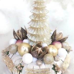 Különleges ünnepi asztaldísz...az arany-pezsgő is színvilág kedvelőinek !  - karácsony - adventi díszek - adventi gyertyadíszek és koszorúdíszek - Meska.hu