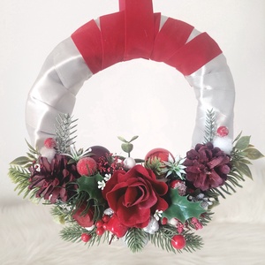 Elegáns,igazi karácsonyi színvilágú ajtódísz ! - karácsony - adventi díszek - adventi ajtódísz - Meska.hu