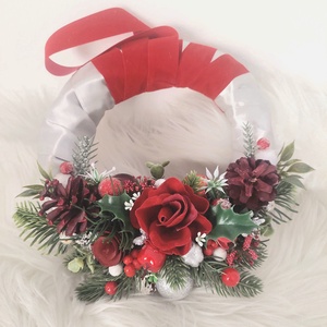 Elegáns,igazi karácsonyi színvilágú ajtódísz ! - karácsony - adventi díszek - adventi ajtódísz - Meska.hu