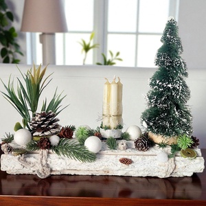 Különleges ünnepi asztaldísz...a zöld-fehér színvilág kedvelőinek ! , Karácsony, Adventi díszek, Adventi gyertyadíszek és koszorúdíszek, Mindenmás, Virágkötés, MESKA