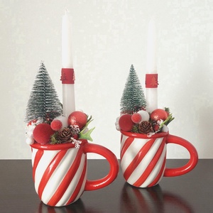 Különleges ünnepi asztaldísz,cuki kis bögrében ! - karácsony - adventi díszek - adventi gyertyadíszek és koszorúdíszek - Meska.hu