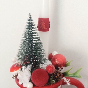 Különleges ünnepi asztaldísz,cuki kis bögrében ! - karácsony - adventi díszek - adventi gyertyadíszek és koszorúdíszek - Meska.hu
