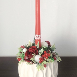 Különleges adventi/karácsonyi asztaldísz...a piros színvilág kedvelőinek !  - karácsony - karácsonyi lakásdekoráció - ünnepi asztaldekoráció - Meska.hu