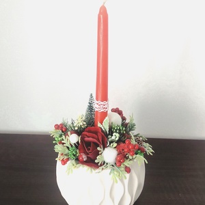 Különleges adventi/karácsonyi asztaldísz...a piros színvilág kedvelőinek !  - karácsony - karácsonyi lakásdekoráció - ünnepi asztaldekoráció - Meska.hu