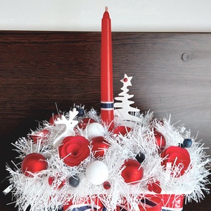 Különleges, skandináv jellegű ünnepi asztaldísz ...az elegáns színvilág kedvelőinek !  - karácsony - adventi díszek - adventi asztaldísz - Meska.hu