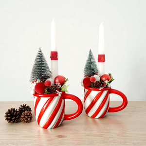 Különleges ünnepi asztaldísz,cuki kis bögrében !, Karácsony, Adventi díszek, Adventi gyertyadíszek és koszorúdíszek, Mindenmás, Virágkötés, MESKA