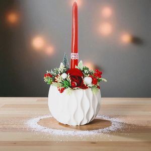 Különleges adventi/karácsonyi asztaldísz...a piros színvilág kedvelőinek ! , Karácsony, Karácsonyi lakásdekoráció, Ünnepi asztaldekoráció, Mindenmás, Virágkötés, MESKA