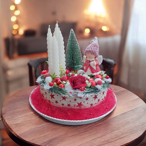 Varázslatos piros -fehér csoda - karácsony - adventi díszek - adventi gyertyadíszek és koszorúdíszek - Meska.hu