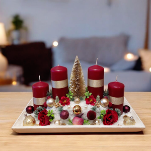 Különleges ünnepi asztaldísz...a bordó-arany színvilág kedvelőinek !  - Meska.hu