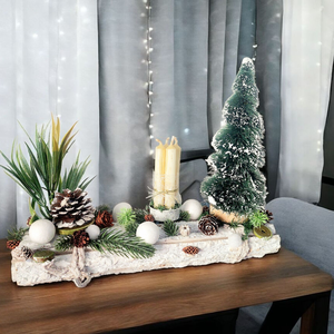 Különleges ünnepi asztaldísz...a zöld-fehér színvilág kedvelőinek !  - Meska.hu