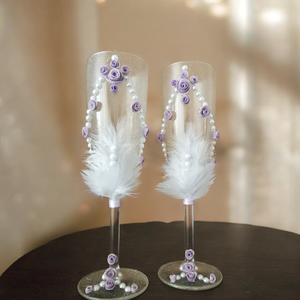 Egyedi esküvői pezsgőspoharak !, Esküvő, Dekoráció, Tálalás, Mindenmás, Gyurma, MESKA