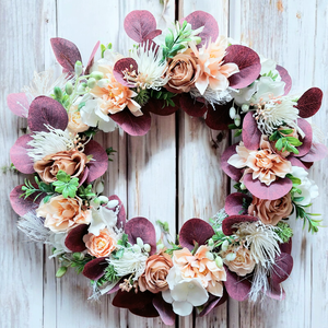 Vintage pasztell szerenád egy ajtódíszen !, Otthon & Életmód, Dekoráció, Ajtó- és ablak dekoráció, Ajtódísz & Kopogtató, Mindenmás, Virágkötés, MESKA