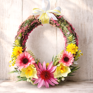 Színek harmóniája vidám, ovális  dekoráció/ajtódísz!, Otthon & Életmód, Dekoráció, Ajtó- és ablak dekoráció, Ajtódísz & Kopogtató, Mindenmás, Virágkötés, MESKA