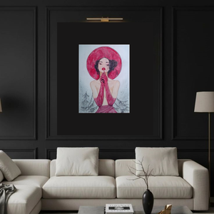 Piros kalapban... - művészet - festmény - akril - Meska.hu