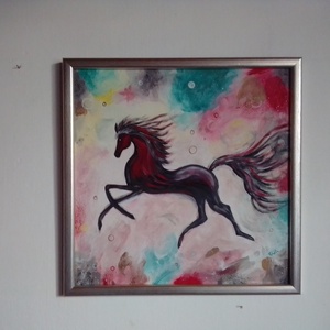 Szenvedély Angyali vágta Szabadságvágy Ló - művészet - festmény - akril - Meska.hu
