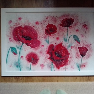 Hullámzó szenvedély Pipacs a szélben - művészet - festmény - akril - Meska.hu