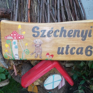 Házszámtábla vizslával utcanévtábla utcatábla házszám - Meska.hu