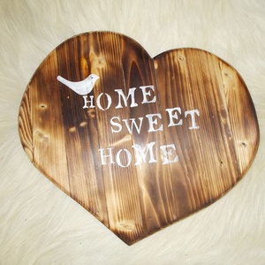 Szív égetett fa Sweet Home - otthon & lakás - dekoráció - ajtó- és ablak dekoráció - ajtódísz & kopogtató - Meska.hu