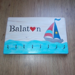 Balaton fali kulcstartó fogas akasztó - Meska.hu